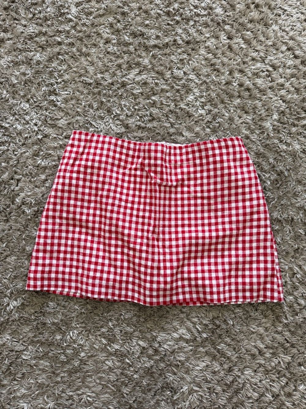 Abercrombie & Fitch Red and White Gingham Mini Skirt